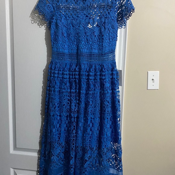 Just Me Crochet Blue Dress - Picture 11 of 13